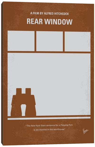 Rear Window Minimal Movie Poster Canvas Art Print - Mystery & Detective Movie Art