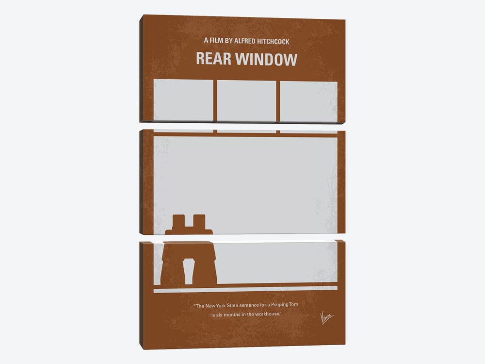 Rear Window Minimal Movie Poster by Chungkong 3-piece Canvas Art Print