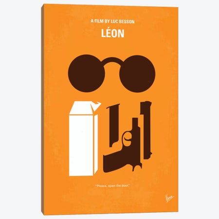 Leon Minimal Movie Poster Canvas Print #CKG244} by Chungkong Canvas Artwork