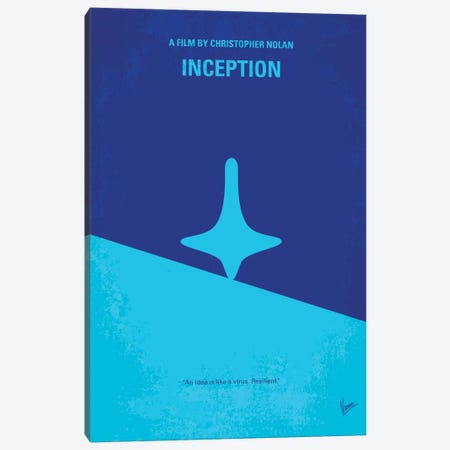 Inception Minimal Movie Poster Canvas Print #CKG245} by Chungkong Canvas Artwork