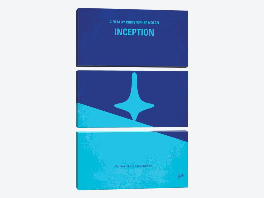 Inception Minimal Movie Poster by Chungkong 3-piece Canvas Art Print