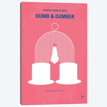 Dumb & Dumber Minimal Movie Poster Canvas Print #CKG246} by Chungkong Canvas Artwork