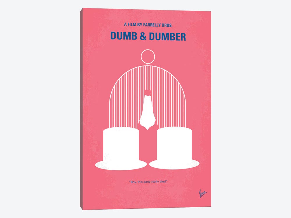 Dumb & Dumber Minimal Movie Poster by Chungkong 1-piece Canvas Wall Art