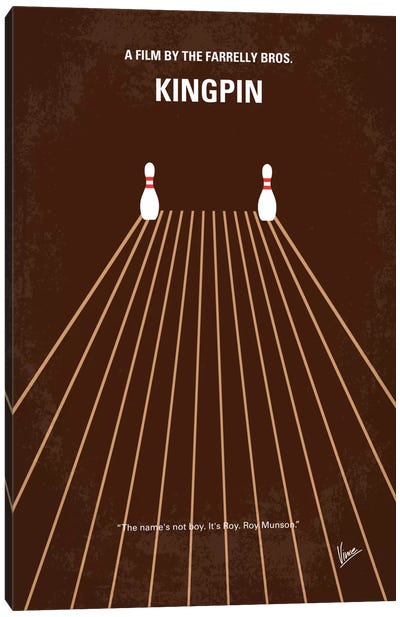 Kingpin Minimal Movie Poster Canvas Art Print - Comedy Minimalist Movie Posters