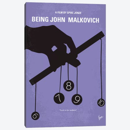 Being John Malkovich Minimal Movie Poster Canvas Print #CKG24} by Chungkong Canvas Wall Art