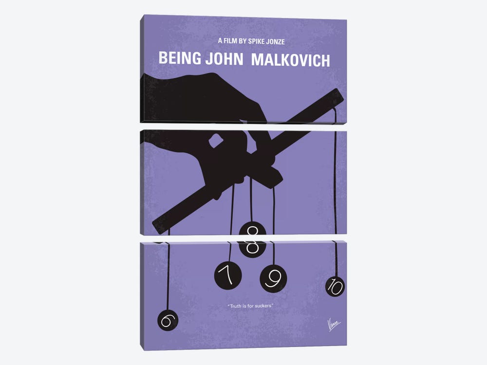 Being John Malkovich Minimal Movie Poster by Chungkong 3-piece Canvas Art Print