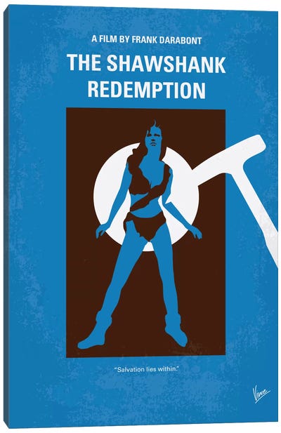 The Shawshank Redemption Minimal Movie Poster Canvas Art Print - Dramas Minimalist Movie Posters