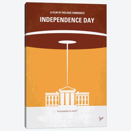 Independence Day Minimal Movie Poster Canvas Print #CKG253} by Chungkong Canvas Art