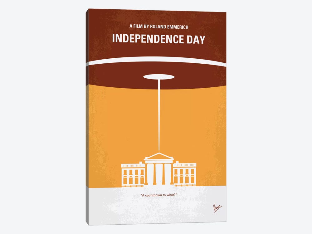 Independence Day Minimal Movie Poster by Chungkong 1-piece Canvas Artwork
