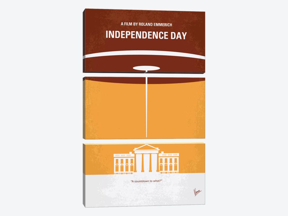 Independence Day Minimal Movie Poster by Chungkong 3-piece Canvas Wall Art