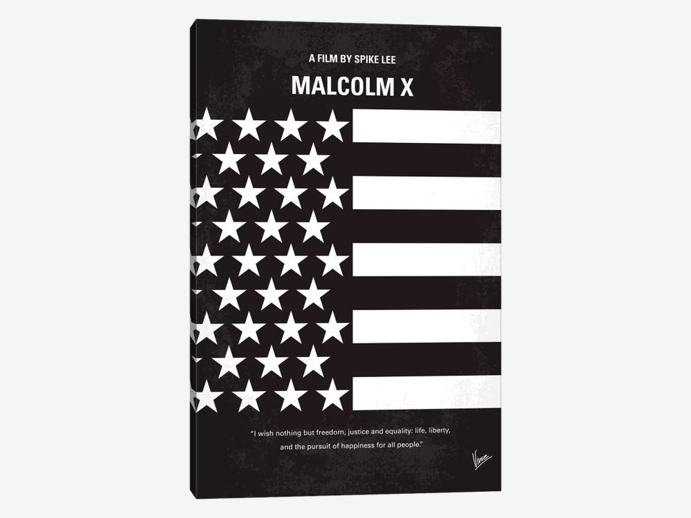 Malcolm X Minimal Movie Poster by Chungkong 1-piece Canvas Print