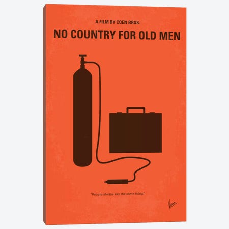 No Country For Old Men Minimal Movie Poster Canvas Print #CKG257} by Chungkong Canvas Art Print