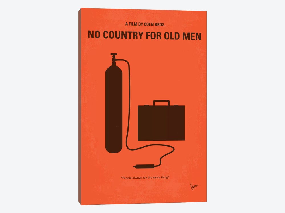 No Country For Old Men Minimal Movie Poster by Chungkong 1-piece Canvas Wall Art