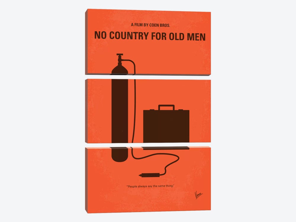 No Country For Old Men Minimal Movie Poster 3-piece Canvas Artwork