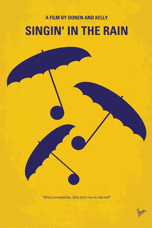 Singin' In The Rain Minimal Movie Poster by Chungkong wall art