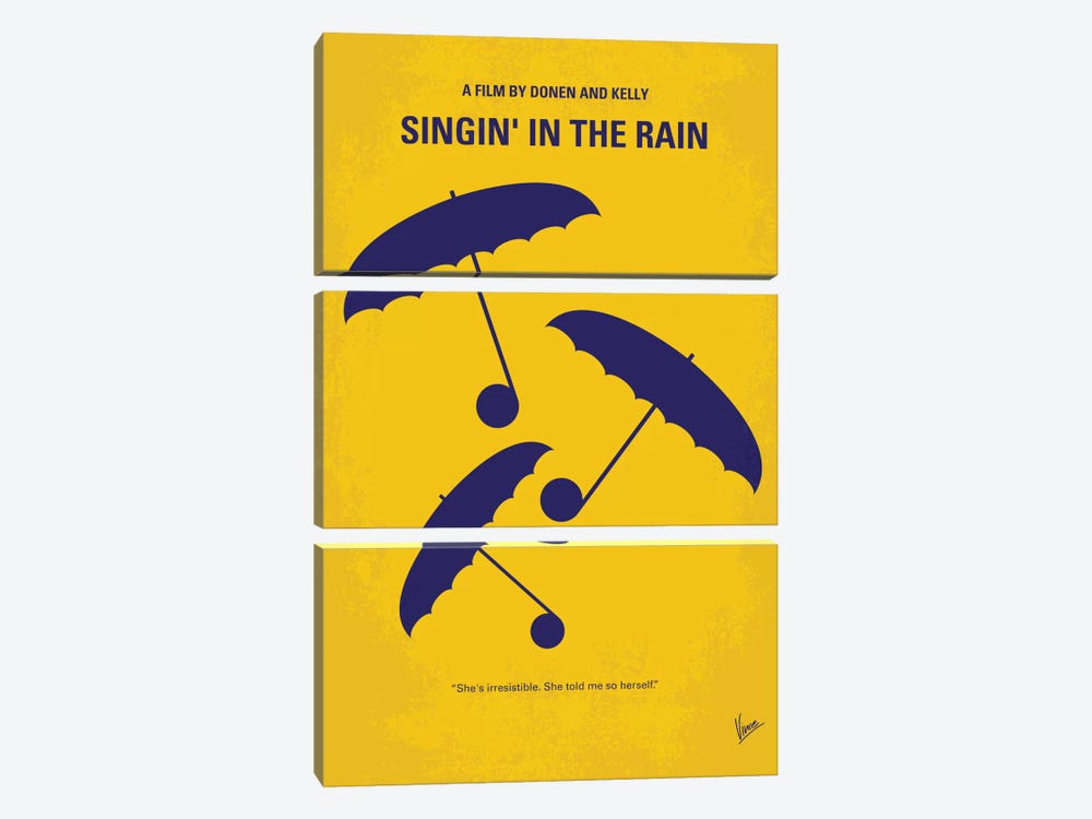 Singin' In The Rain Minimal Movie Poster by Chungkong 3-piece Art Print