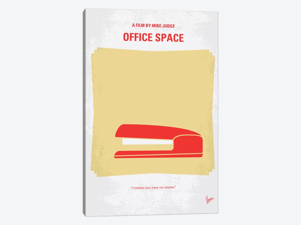 Office Space Minimal Movie Poster by Chungkong 1-piece Canvas Artwork