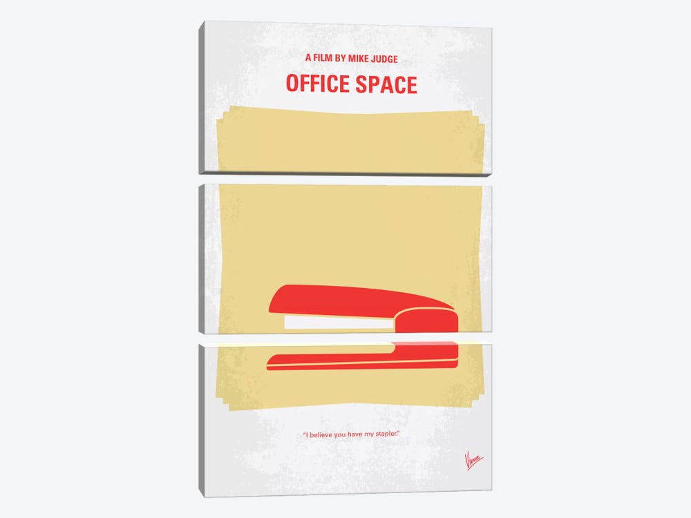 Office Space Minimal Movie Poster by Chungkong 3-piece Canvas Wall Art