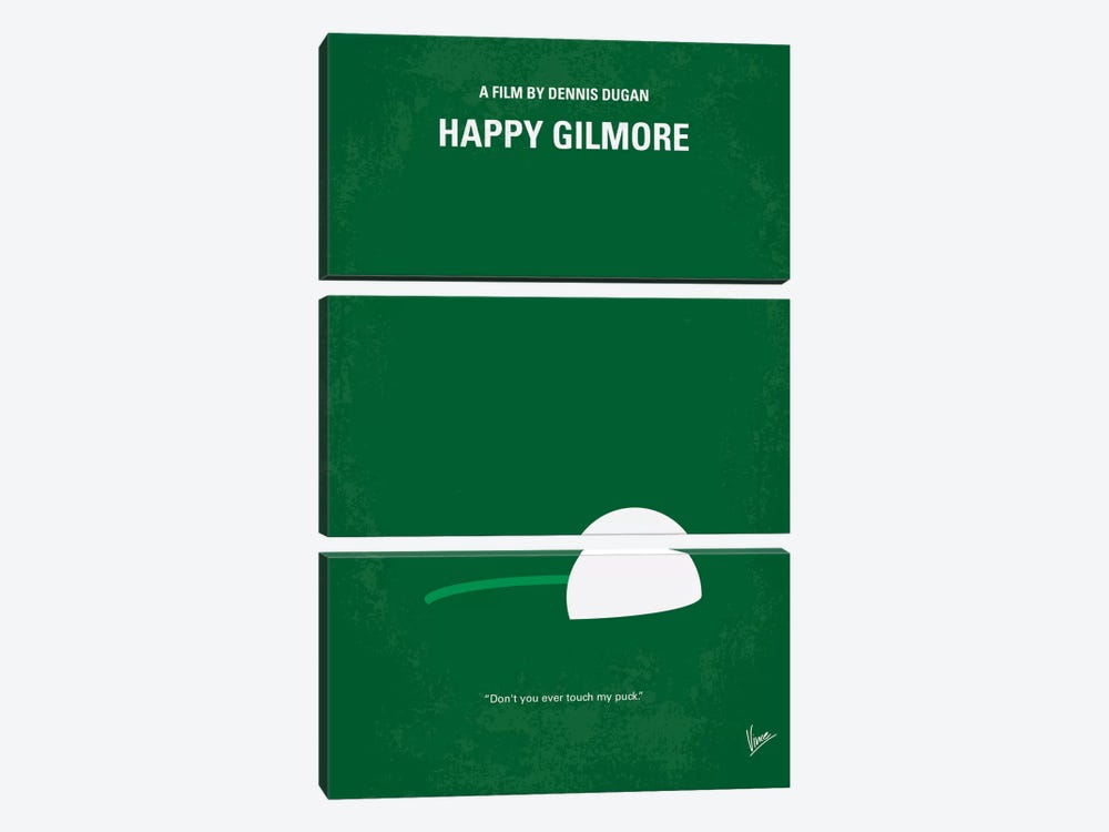 Happy Gilmore Minimal Movie Poster by Chungkong 3-piece Canvas Wall Art