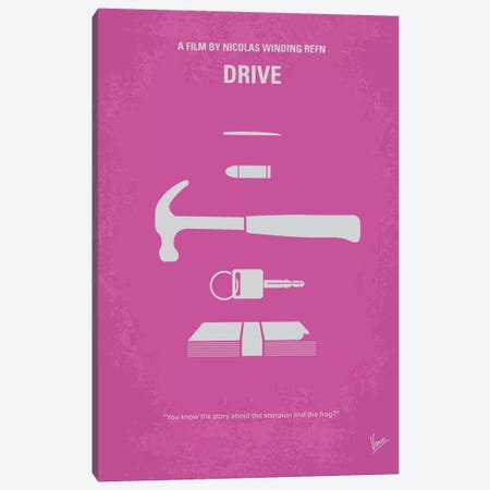 Drive Minimal Movie Poster Canvas Print #CKG261} by Chungkong Canvas Art Print