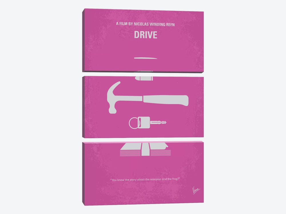 Drive Minimal Movie Poster by Chungkong 3-piece Canvas Art Print