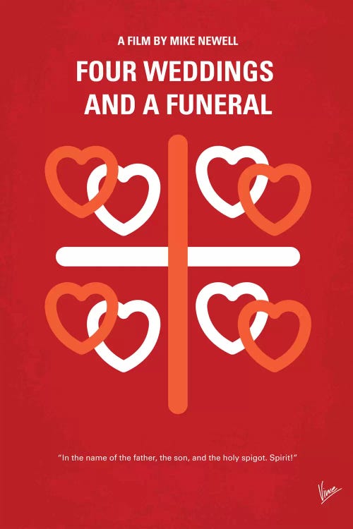 Four Weddings And A Funeral Minimal Movie Poster