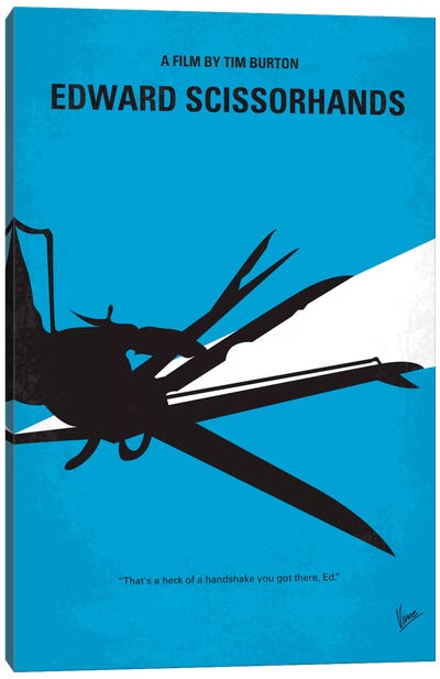 Edward Scissorhands Minimal Movie Poster Canvas Art Print - Fantasy Minimalist Movie Posters