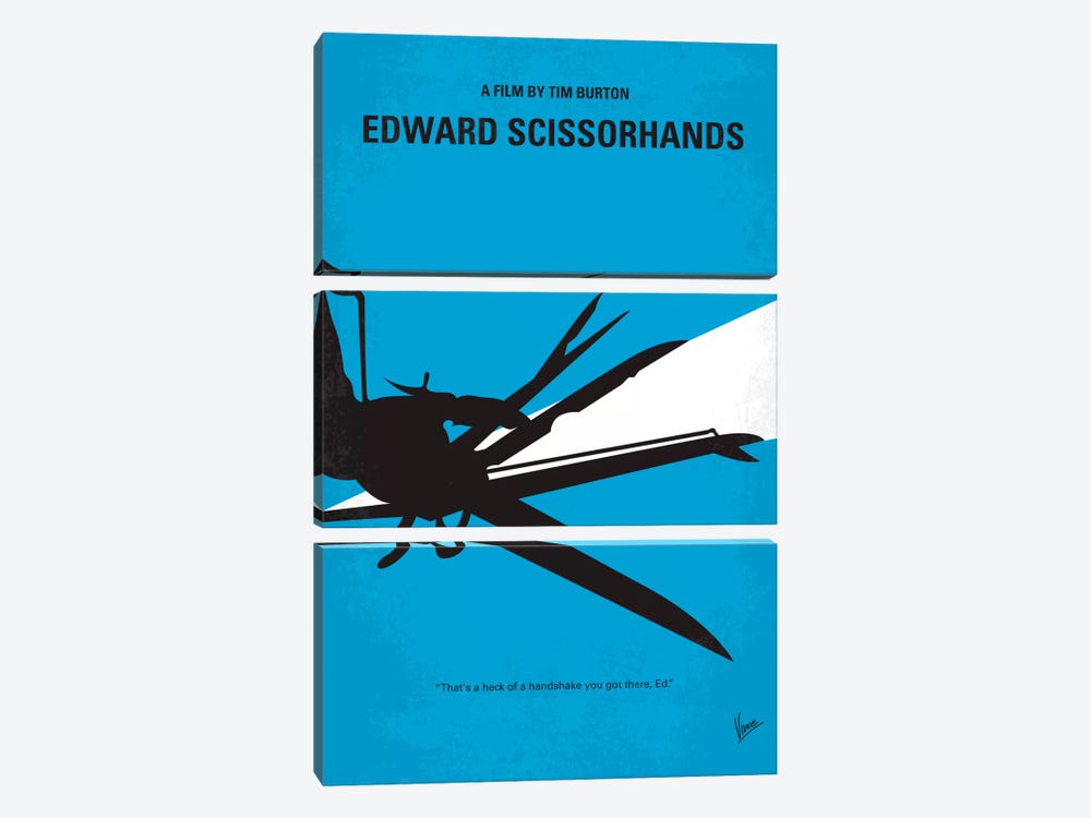 Edward Scissorhands Minimal Movie Poster by Chungkong 3-piece Art Print