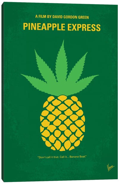 Pineapple Express Minimal Movie Poster Canvas Art Print - Minimalist Posters