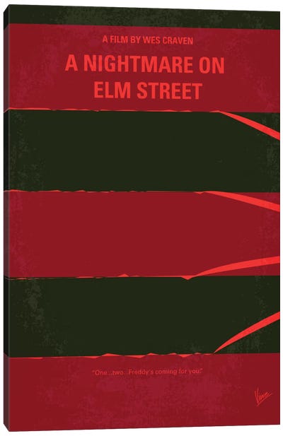 A Nightmare On Elm Street Minimal Movie Poster Canvas Art Print - Horror Minimalist Movie Posters