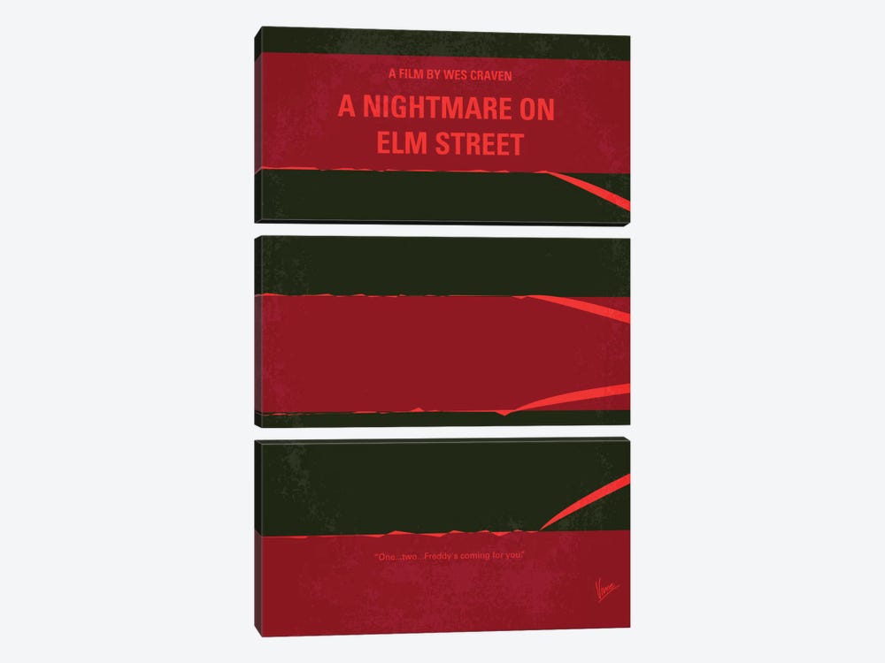 A Nightmare On Elm Street Minimal Movie Poster by Chungkong 3-piece Canvas Wall Art