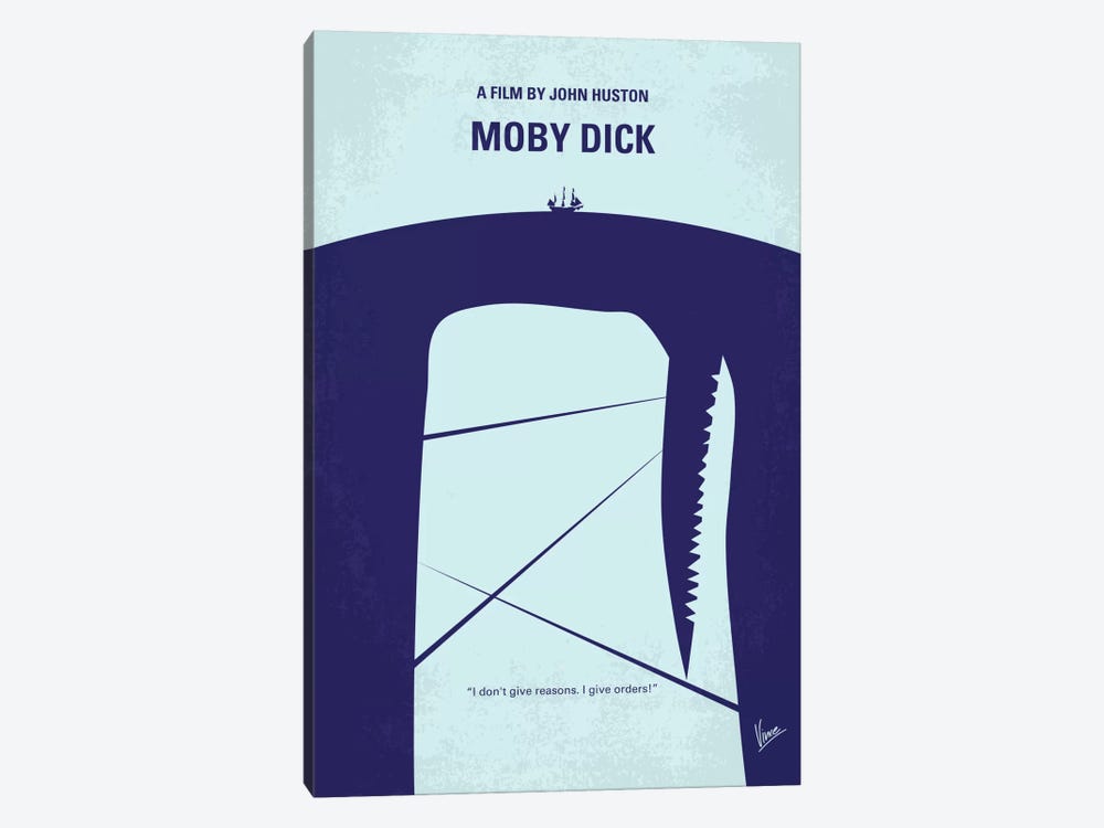 Moby Dick Minimal Movie Poster by Chungkong 1-piece Canvas Art Print