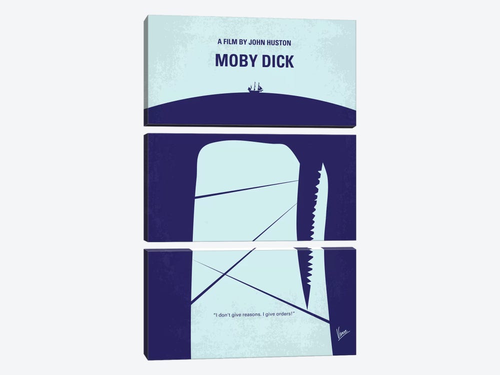 Moby Dick Minimal Movie Poster by Chungkong 3-piece Canvas Art Print