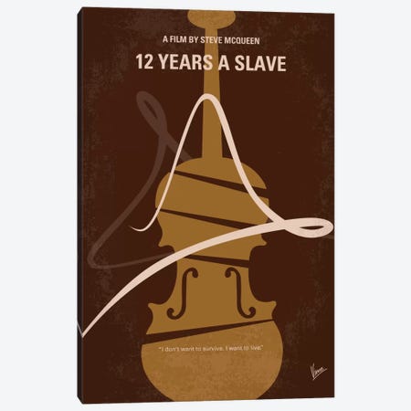 12 Years A Slave Minimal Movie Poster Canvas Print #CKG271} by Chungkong Canvas Art
