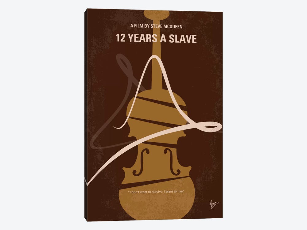 12 Years A Slave Minimal Movie Poster by Chungkong 1-piece Canvas Wall Art