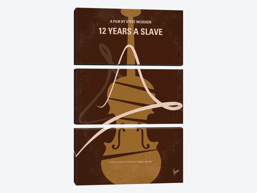 12 Years A Slave Minimal Movie Poster by Chungkong 3-piece Canvas Art