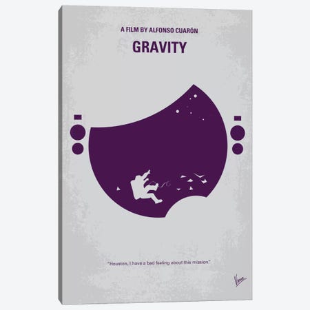 Gravity Minimal Movie Poster Canvas Print #CKG272} by Chungkong Canvas Wall Art