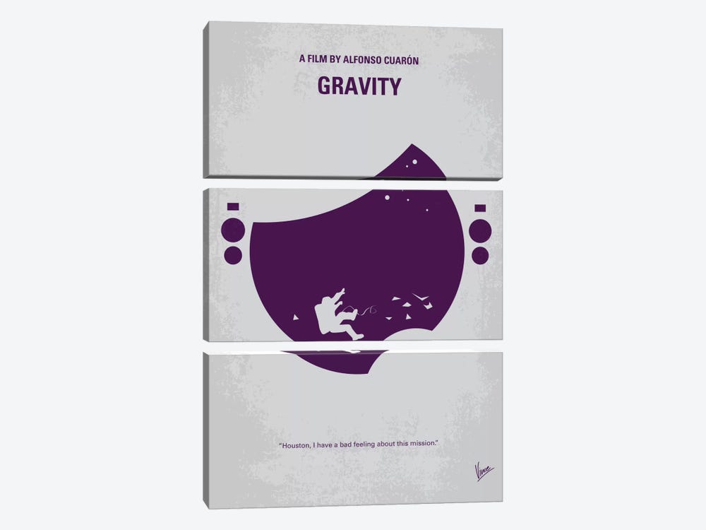 Gravity Minimal Movie Poster by Chungkong 3-piece Canvas Art Print