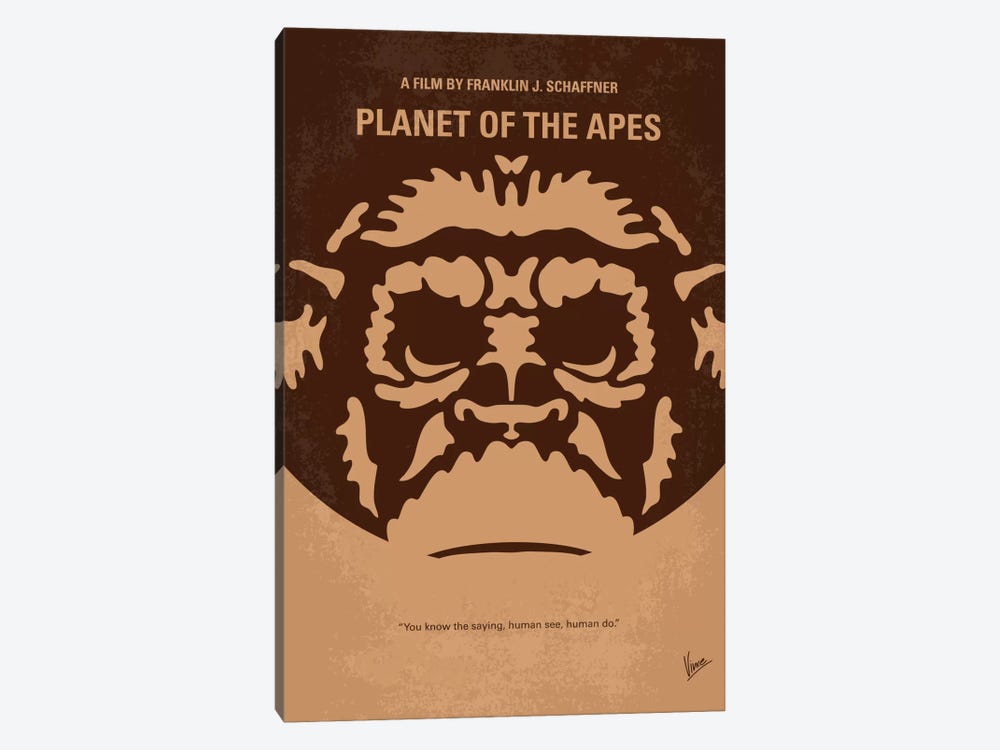 Planet Of The Apes Minimal Movie Poster by Chungkong 1-piece Canvas Artwork