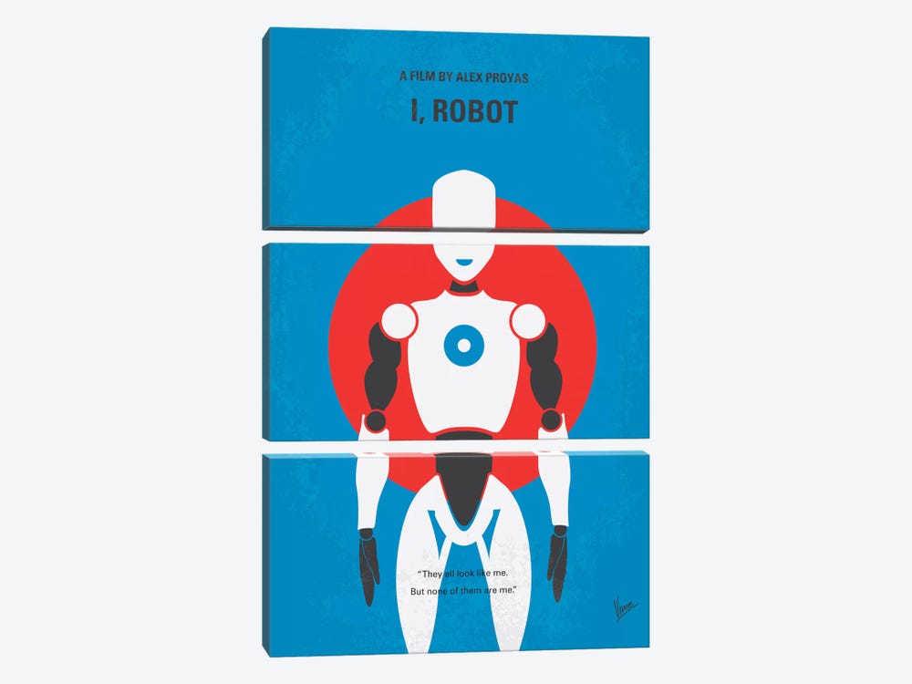 I, Robot Minimal Movie Poster by Chungkong 3-piece Canvas Art Print