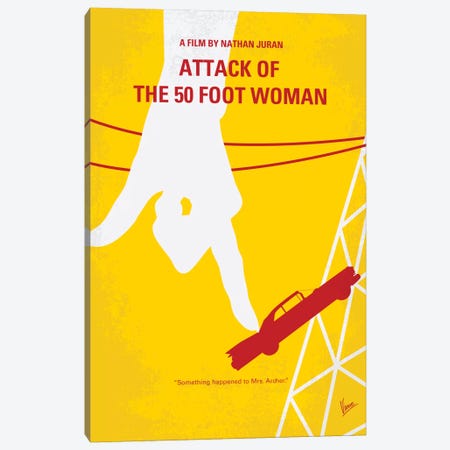 Attack Of The 50 Foot Woman Minimal Movie Poster Canvas Print #CKG279} by Chungkong Canvas Artwork