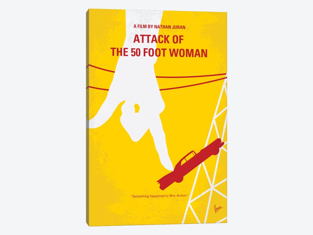 Attack Of The 50 Foot Woman Minimal Movie Poster by Chungkong 1-piece Canvas Artwork