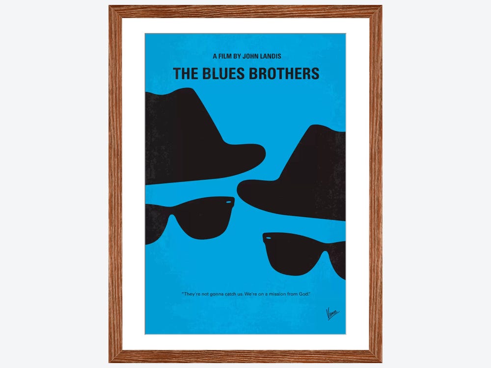 BLUES BROTHERS - Minimalist Movie Poster Posteritty Minimal Art