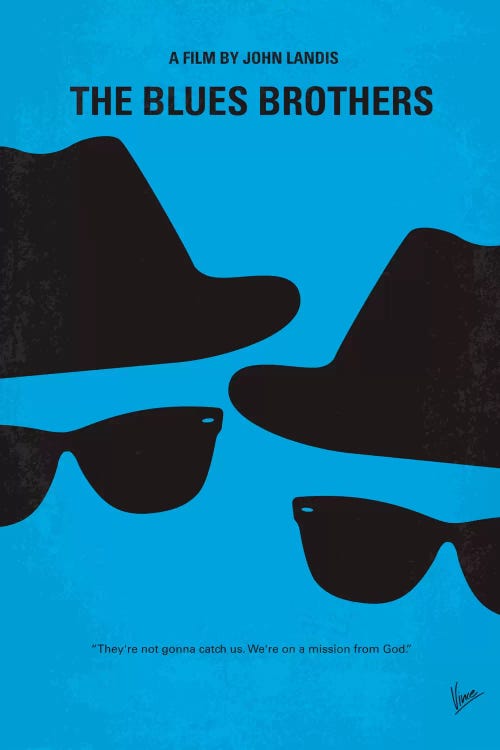 Blues Brothers Minimal Movie Poster by Chungkong wall art