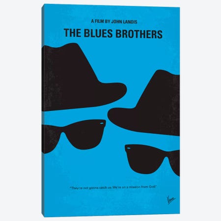 Blues Brothers Minimal Movie Poster Canvas Print #CKG27} by Chungkong Canvas Artwork