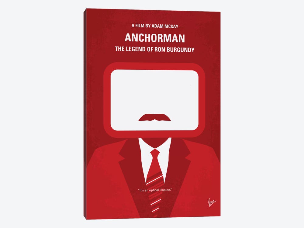 Anchorman Minimal Movie Poster by Chungkong 1-piece Canvas Artwork