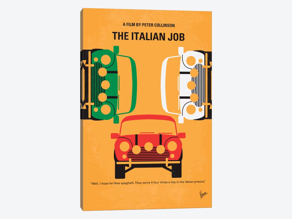 The Italian Job Minimal Movie Poster by Chungkong 1-piece Canvas Art Print
