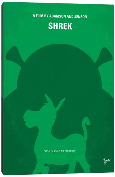 Shrek Minimal Movie Poster Canvas Art Print - Animation & Kids Minimalist Movie Posters