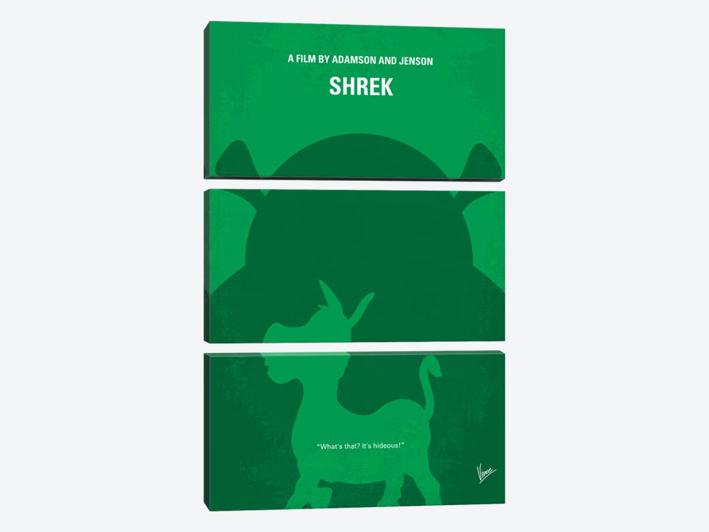 Shrek Minimal Movie Poster by Chungkong 3-piece Canvas Print