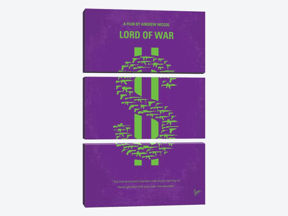 Lord Of War Minimal Movie Poster by Chungkong 3-piece Canvas Wall Art